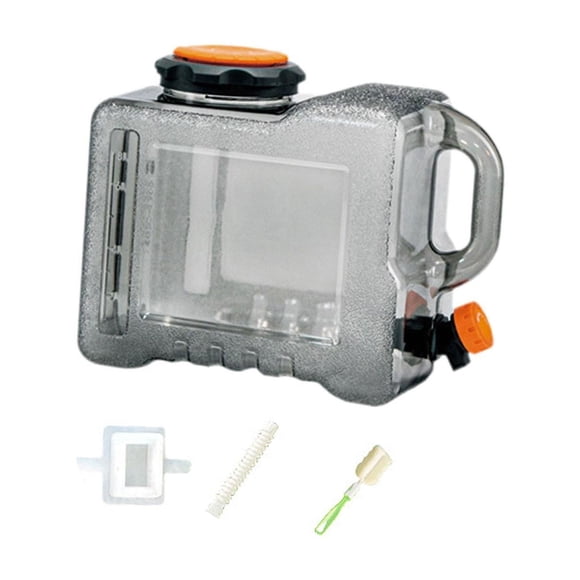 Dispensador de bebidas de contenedor de agua, con espiga, sin fugas, con portadores de almacenamiento de agua de tapa y mango para acampar la 8l