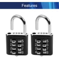 thumbnail image 3 of HUGFEGWE 2PCS 8 Digit Combination Padlock Push Button Lock for Suitcase Luggage Drawer Door Toolbox Fixed Gym Cabinet Door Toolbox Padlock Gym Sports School and Employee Lock,Black CJB91-26067, 3 of 8