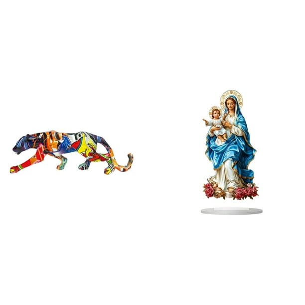 esculturas,estatua de figura decorativa andante,Letrero de mesa,Decoración de escritorio acrílica Rincón festivo Decoración del hogar,Decoración de fiesta Adorno de escritorio Chimenea