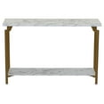 thumbnail image 6 of Household Essentials Crown Console Sofa Table with Storage Shelf White Marble and Gold Metal, 6 of 10