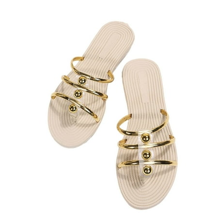 

VerPetridure Platform Sandals for Women Womens Summer Fashion Slippers Pearl Decorate Pinch Toe Design Sandals