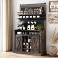 thumbnail image 6 of 2024 New Coffee Bar Cabinet Kitchen Coffee Cart with Drawer for The Home, Movable Farmhouse Coffee Station Table on Wheels for Living Room, Entryway, Dining Room, Kitchen, 6 of 9