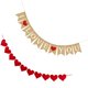 thumbnail image 2 of Guirnaldas colgantes en forma de corazón, colgantes de banderas de hilo de lino (rojo y marrón), 2 uds., 2 of 4
