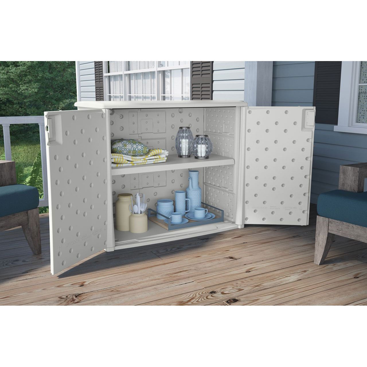 Suncast Bmoc4100wd Elements Outdoor 40 Wide Storage Cabinet