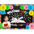 thumbnail image 1 of Welcome Back to School Bulletin Board Decorations The Books Missed You Colorful Hearts Paper Fans Cutouts Classroom Library Decor, 1 of 7
