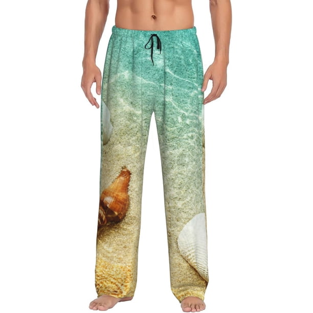 Balery Starfish And Seashell On The Beach Pantalones de pijama para hombre, pijama ultraligero, pantalón de descanso-X-Large