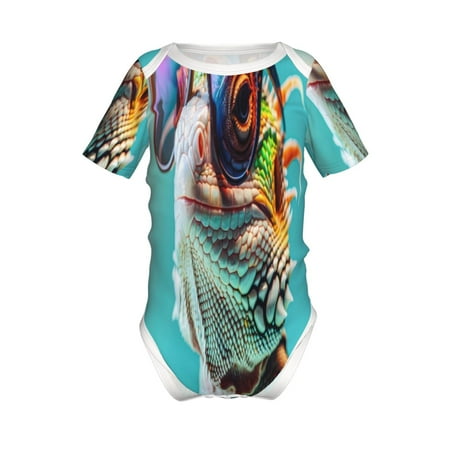 

Yiaed Stylish Sunglasses Iguana Print Infant Climbing Short Sleeve Onesie One-Piece Baby Bodysuit Clothes 0-12 Months -2 Years