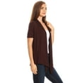 thumbnail image 3 of MOA Collection Casual Open Front Short Sleeve Cardigan, 3 of 5