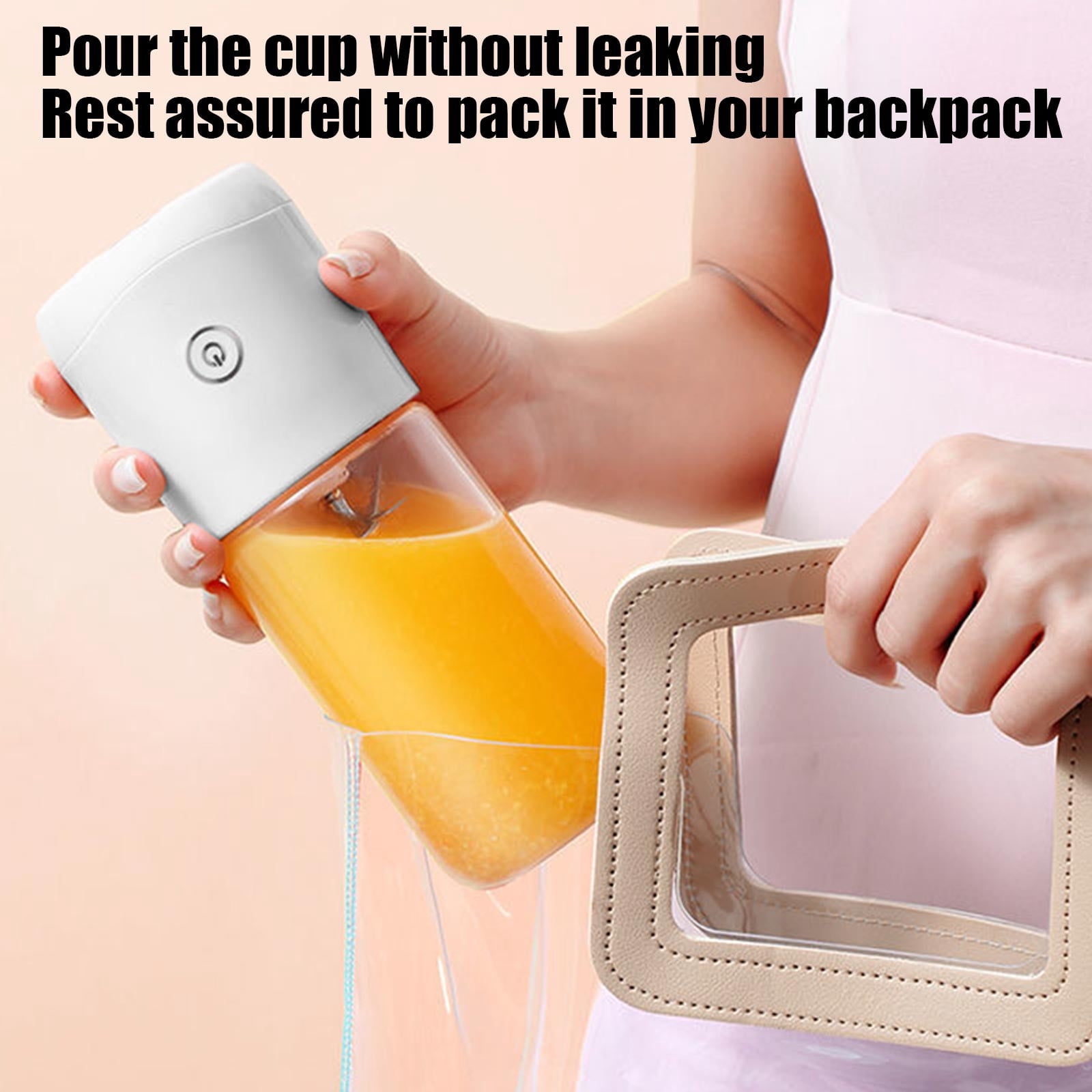 RuiJiao Portable Wireless Electric Juicer, Automatic Double Cup Fruit and Vegetable Blender, with Type-C Charging, 2000mAh Battery, for Home Travel, Plastic Material, in Multiple Colors