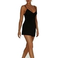 thumbnail image 6 of Biekopu Women Sling Dress, Spaghetti Straps V-neck Tie-up Slim Fit Summer Mini Dress for Club Party, 6 of 8