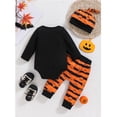 thumbnail image 4 of Beilxfa Newborn Baby Boy Halloween Outfit Ghost Romper Pants Hat Set My First Halloween Baby Boy Outfits, 4 of 4