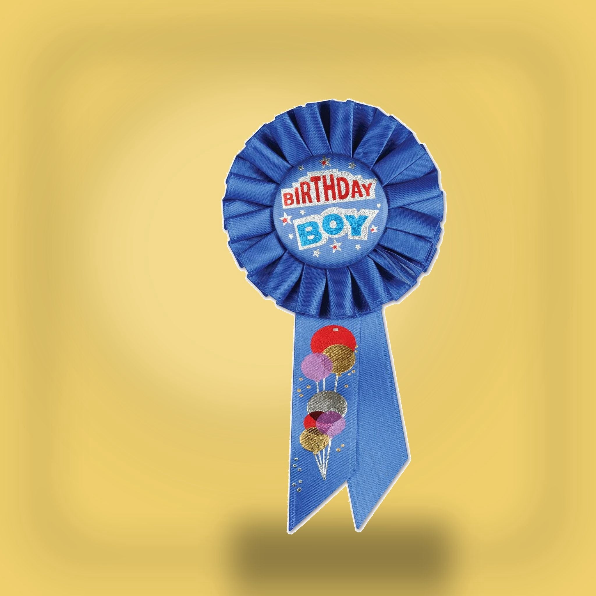Pack of 6 Royal Blue Birthday Boy Party Celebration Rosette Ribbons 6.5"