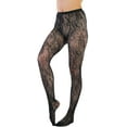 thumbnail image 5 of ToBeInStyle Women's Garden Rose Lace Net Tights - Black - One Size, 5 of 7