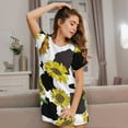 thumbnail image 3 of Easygdp Sunflowers Country Camisón de manga corta para mujer, informal, estampado, 3 of 6