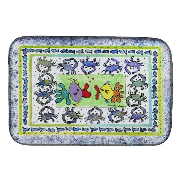 "Caroline's Treasures - Tapete para secar platos de pescado besando, 14" x 21 ", multicolor Caroline's Treasures 8073DDM
