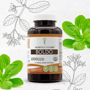 Angle View: Secrets Of The Tribe Boldo Organic Capsules Dietary Supplement, Natural Herbal Capsules for Liver Support, Certified Organic Boldo (Peumus boldus) Dried Leaf, 120 Capsules