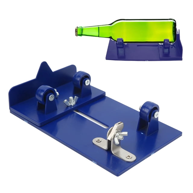 Cortador de botellas de vidrio, cortador de botellas de vino, Kit de máquina DIY, herramienta de corte de cabezal de corte de carburo afilado (azul) y el funcionamiento es sencillo