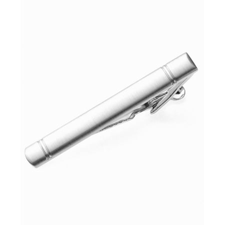 Geoffrey Beene NEW Silver Men's Round End Tie Clip Brushed Rhodium Accessory 366