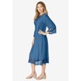 thumbnail image 3 of Roaman's Women's Plus Size Lace Cutout Fit And Flare Dress, 3 of 6