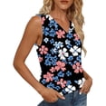 thumbnail image 4 of Blusa de rayas de cuello en V de verano sin mangas de las mujeres, camisa de capa base de impresión no posicionada para el uso casual de primavera, 4 of 6