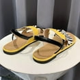 thumbnail image 6 of Anuirheih Fashion Women's Shoes Breathable Zebra-stripe Flat Outdoor Leisure Sandals Sandals Women Clearance(Yellow), 6 of 7