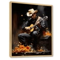 thumbnail image 2 of Designart "The Mariachis Orange and Black Mexican Art" Portrait Floater Framed Canvas Print, 2 of 7
