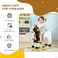 thumbnail image 4 of Qaba Rocking Horse with Sound,Ride On Horse with Saddle,Toddler Rocker,Gift for 3-8 Year Old,Brown,Brown Plush Toys Kids Bikes Riding Toys, 4 of 9