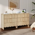 thumbnail image 3 of Weselon 3 Drawer Dresser for Bedroom, Modern Wave Panel Chest of Drawers, Closet Storage Cabinet, Oak, 3 of 10