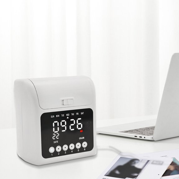 Time Tracker Machine, Employee Punch Times Calculating Time Clock, Small Business Punch Pak, for Employees of Small Business, Includes 50 Time Cards,White