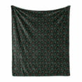 thumbnail image 1 of Floral Soft Flannel Fleece Throw Blanket, Flourishing Design of Flowers and Leaves Folkloric Ornament Pattern, Cozy Plush for Indoor and Outdoor Use, 60" x 80", Charcoal Grey Aqua Coral, by Ambesonne, 1 of 6