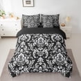 thumbnail image 2 of Manfei Boho Damask Adult Twin Bedding Sets 7-Piece, Retro Western Flower Print Bedding Comforter Set, Mandala Bohemian Style Reversible Sheet Sets, Microfiber Bedroom Decor, 2 of 7
