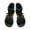 Black, variant on Gyujnb Sandals Fashion Rhinestone Woven Strap Back Zipper Open Toe Flat Casual Shoes (Little Girls,Big Girls),9.5