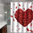 thumbnail image 5 of Yooshoverk 4 Pcs Valentine's Day Shower Curtain Set with Non Slip Rugs Toilet Lid Cover Bath Mat U Shaped Mat Bathroom Curtain Waterproof Shower Curtain Decor, 5 of 6