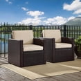 thumbnail image 5 of Crosley Palm Harbor Outdoor Brown Wicker Set-Color:Brown,Style:Sand Cushions-2-Arm Chairs & Side Table, 5 of 5