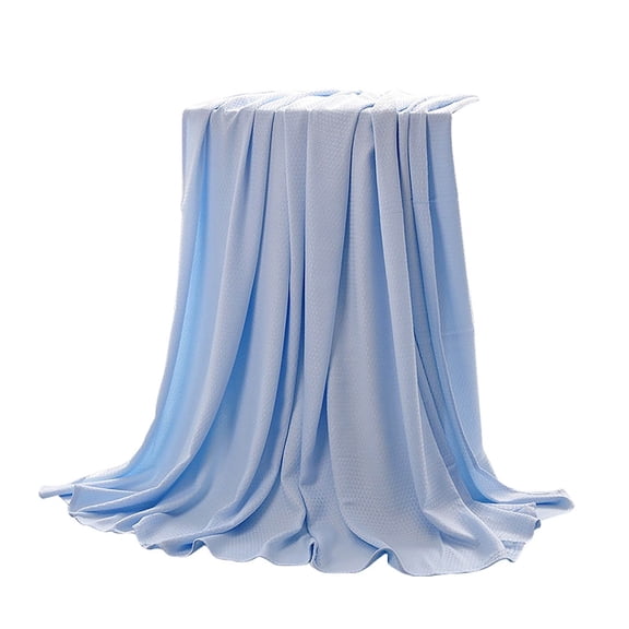Lightweight Breathable Fiber Summer Quilt Smooth Thin Air Conditioning Throw Blanket for Hot Sleepers Sofa Bed