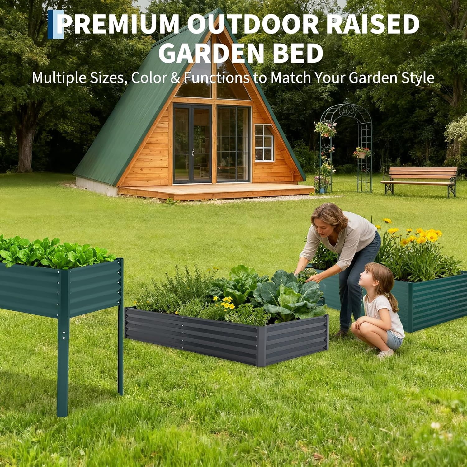 Garvee 2 Pack Galvanized Raised Garden Beds, 6x1.5x1 ft Outdoor Metal Planter Boxes for Vegetables, Flowers and Herbs, Suitable for Backyard use.