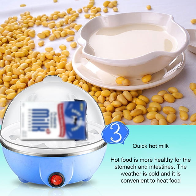 7-Eggs Boiler Multifunction Fast-Heating Double-Layer Mini Steamer Poacher Auto-Off Cooking Tools Breakfast Maker Blue/Double Layer