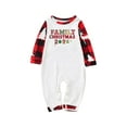 thumbnail image 3 of Christmas Matching Family Pajamas Sets Christmas Letter Printed Long Sleeve Crewneck Shirts and Holiday Pjs Plaid Long Pants Suit Family Pajamas Set Parent-Child Wear(Baby), 3 of 7