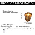 thumbnail image 3 of Decorative Lantern Rattan String Lights - Rattan Wire Ball Style Lantern String Lights, Indoor Outdoor Patio String Light for Home Pergola Porch Party Backyard, 10 Lights, 3 of 4
