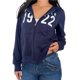 thumbnail image 3 of Sudadera con Capucha y Cremallera de Larga Estilo Preppy Informal para Mujer, Estilo Y2K, con Bolsillos. Azul Marino S, 3 of 9