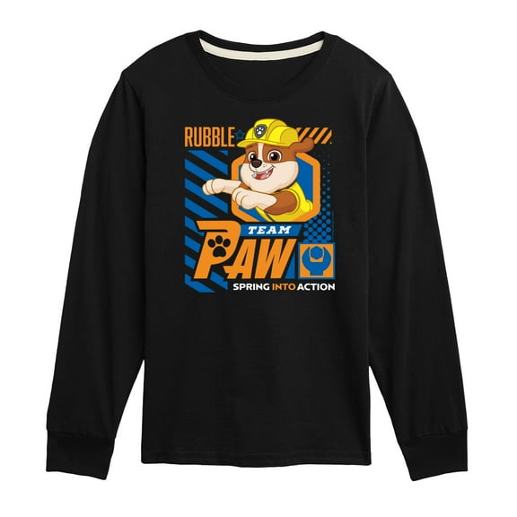 Paw Patrol - Team Paw Rubble - Toddler & Youth Long Sleeve Graphic T-Shirt