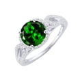 thumbnail image 2 of Sterling Silver with Natural Chrome Diopside and White Zircon Halo Ring, 2 of 3