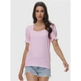 thumbnail image 4 of Womens Summer Tops Casual Square Neck Short Sleeve T Shirts, 4 of 6
