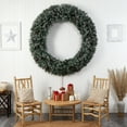 thumbnail image 7 of Nearly Natural Giant Christmas PVC Flocked Clear Prelit LED Corded Wreath, 72" (Green), 7 of 7