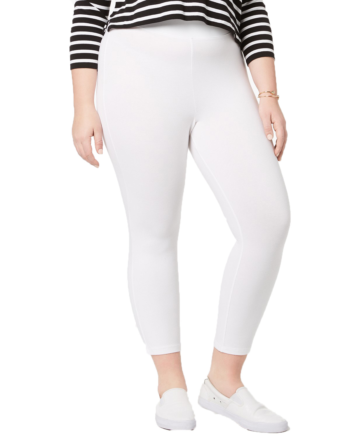Leggings Capri Donna Plus Size Hue - Bianco Taglia 3X (24W-26W) - Vita Media