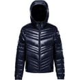 thumbnail image 3 of Iceglad Men's Packable Insulated Warm Hooded Puffer Long Sleeve Down Jacket Winter Coat, Blue-Xl, 3 of 10