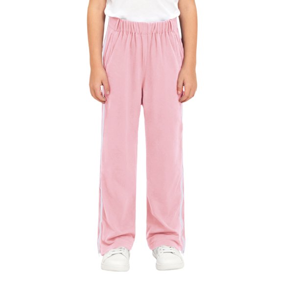 Doomiva Kids Boys Girls Adaptive Sweatpants Side Double Full Zippers Pants Trousers Sensory Friendly Pants with Pockets Pink 8