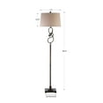 thumbnail image 3 of Uttermost Tenley Steel Crystal Floor Lamp in Rubbed Bronze and Light Beige, 3 of 4
