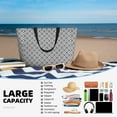 thumbnail image 5 of Balery Gray Plaid Beach Travel Bag - Water-Resistant, Large Capacity Lightweight Tote with 7 Pockets for Women and Men - Perfect for Beach, Pool, Gym, and Travel, 5 of 7