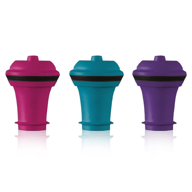 Juego de 3 tapones para aspiradora Wine Saver, multicolor